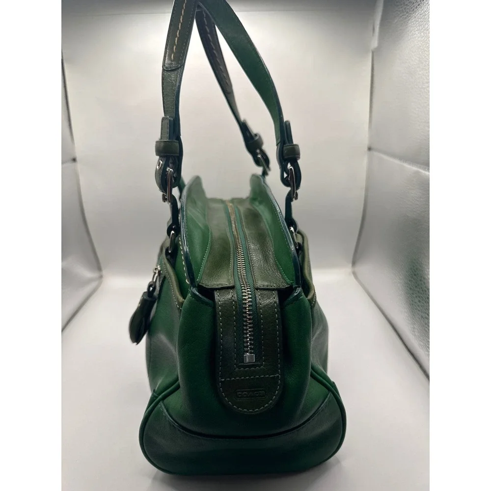 Vintage‎ Coach 7465 Hamilton Kelly Green Leather Satchel Handbag